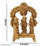 Brass Ram Darbar statue, 4 inch high, Indian handcrafted idol for home decor & puja room