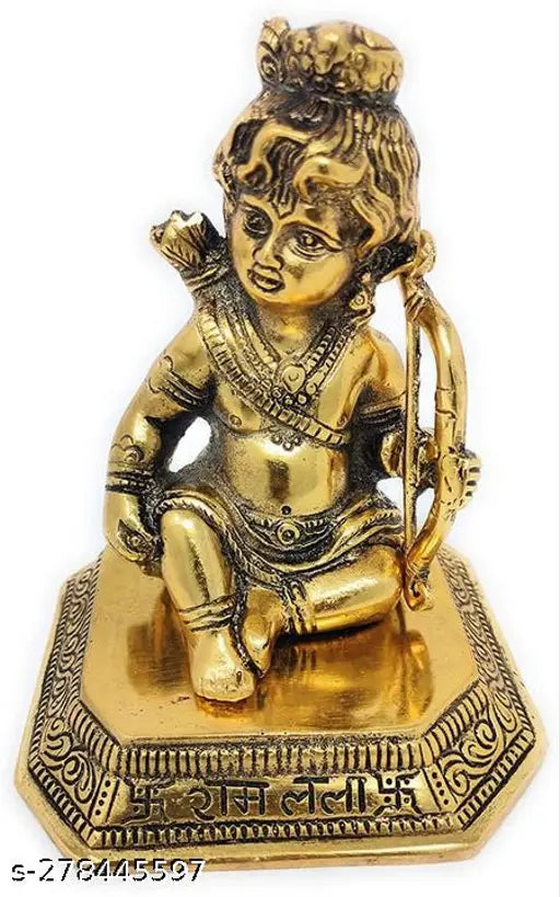 White metal idol of Lord Ram with a bow, showpiece with Dhanush
