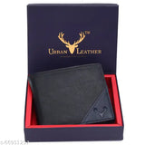 Urban leather RFID wallet, genuine leather men's accessory with 2 compartments, solid pattern, and RFID blocking security. Handcrafted Indian product, perfect for gifting
