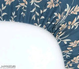 Elastic superfien cotton bedsheet, 2 pillow covers - colorful floral design for summer, adult use, made in India (290 thread count, double queen size)