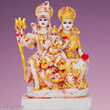 Poly Resin Shiva Statue Set - Beautiful Shiv Parivar Murti featuring Ganesh, Parvati, and Shivling, Indian Artisan Crafted