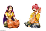 Rajasthani couple cultural resin statue for home decor (12cm x 15cm x 11cm)