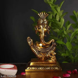Metal modern Pagdi Ganesha decor piece, 15cm tall Indian artifact for home décor and gifting