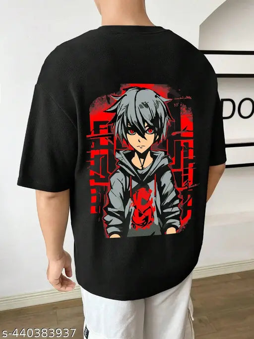 Trendy mens oversize cotton t-shirt, printed design, short sleeves, perfect for casual looks, size M-XXXL, made in India