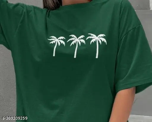 Women's oversized crew neck t-shirt in green