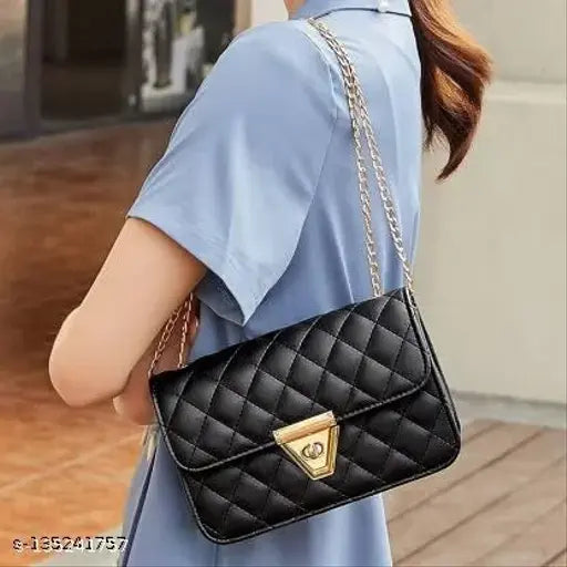 Fargo Fancy women cross body sling black leather purse with multiple card slots