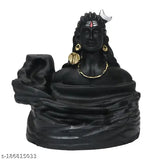 Resin Adi Shankara Mahadev Shiv Shankara Backflow Incense Holder with 10 cones - decorative showpiece for festive occasions, home decor gifts