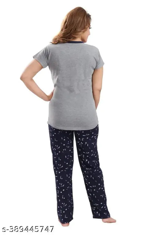 Printed cotton night suite for women long wear, 100% hosiery fabric for comfort and skin-friendliness