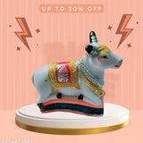 Multi-colored PVC Nandi Statue for Pooja, unbreakable and washable showpiece (Height 8CM)