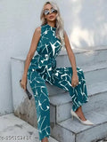 TANDUL printed lycra sleeveless women's jumpsuit in vibrant patterns, size S-XL