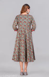 New cotton printed anarkali kurta, flared sleeves, fitted waist
