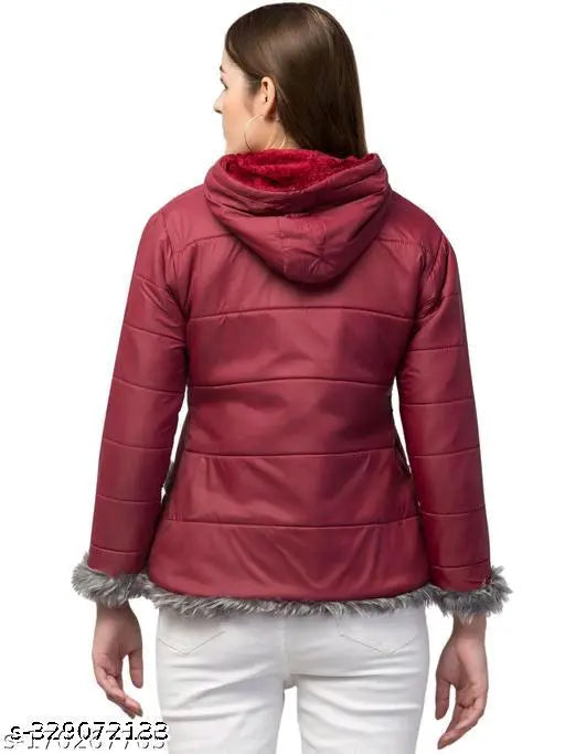 Georgette Urbane Graceful Women's Waistcoat, solid-colored long sleeve jacket (M - bust size 36in, length size 27in), made in India