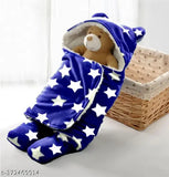Microfiber hooded baby blanket, soft and warm for newborn boys and girls, ideal for heavy winter, 3D printed design, pack of 1, size 70x18 inches, made in India