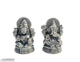 Metal decorative showpiece: Haridwar Trends Goddess Lakshmi & Lord Ganesha Idol (5cm x 8cm x 3cm), Indian handcrafted miniature gold pair for Diwali home or office decor
