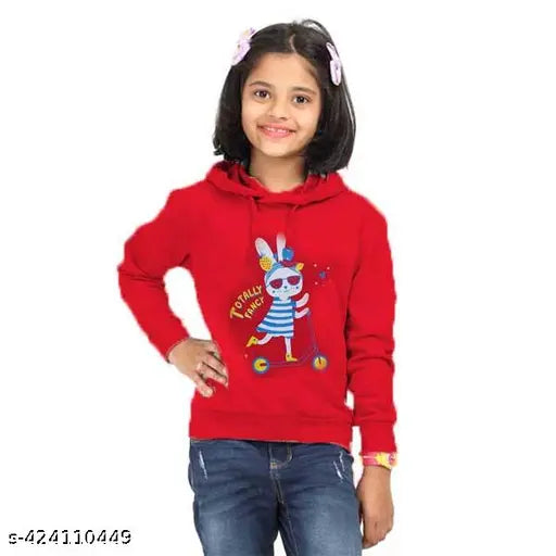 Cotton girls hoodies & t-shirts combo pack of 3 (2-10 years), printed pattern long sleeves, Made in India