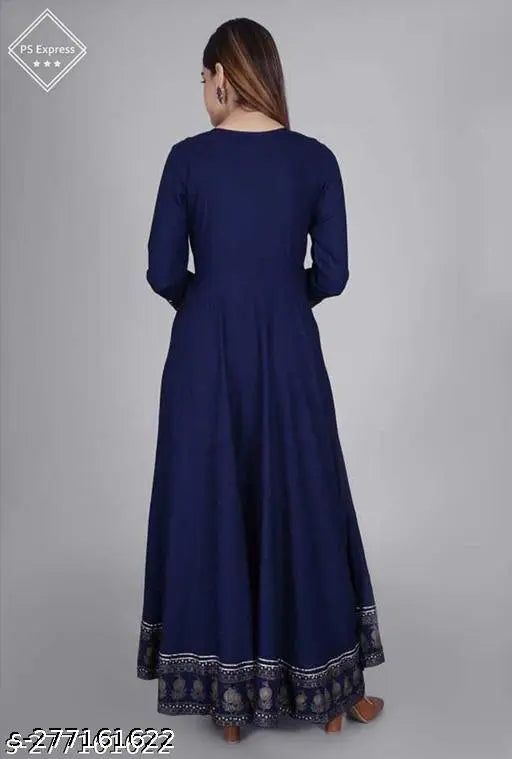 Dark blue traditional long kameez, long sleeves