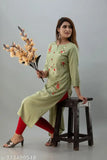 Rayon embroidered kurti, three-quarter sleeve, Indian ethnic fashion for women, S-6XL sizes available