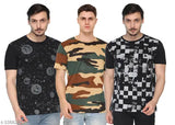 Cotton blend, printed fancy designer men's t-shirts (S: 37in x 25in), Indian origin