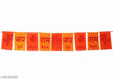 Multicolor velvet Shree/Shri Ram prayer flag, suitable for car, home, bike, or office decor