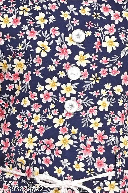 Cotton printed net girls gown for parties (6-5 years), comfortable for baby wear in India