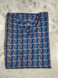 Fancy check woolen kurti, long sleeve, crew neck