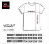 Men's cotton round neck printed t-shirt, short sleeves, vibrant design, size M (38in chest, 26.5in length), made in India