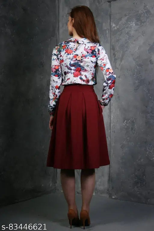 Polyester Firozi women's skirt from BHUTAIYA, solid net, available in sizes 26, 28, 30, 32, 34 (Waist 26-34in, Length 25in), Indian origin