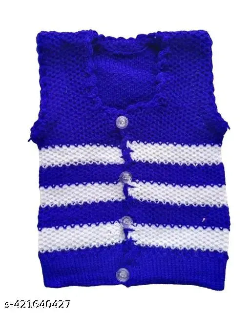 Multicolor woolen sleeveless kids' sweater combo pack 3 - Self-designed premium winterwear from India