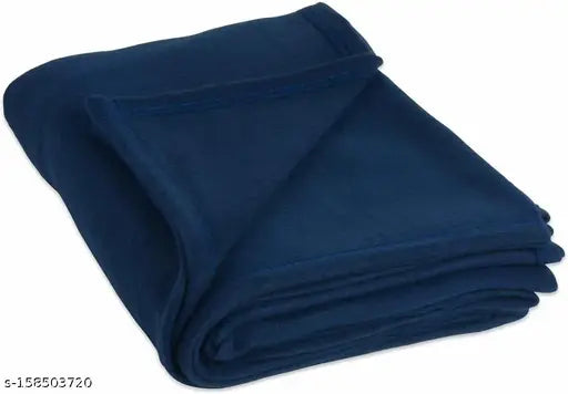 Blue lightweight polar fleece single bed blanket (152x228 cm) from N G Products - ideal for all seasons