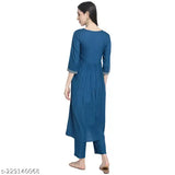Rayon embroidered Nayra cut kurta with palazzo set in premium quality, ideal for weddings, functions & parties, Indian origin