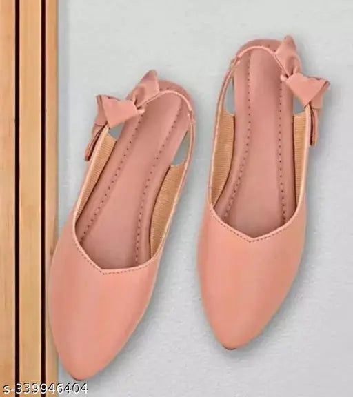 Pink synthetic ballerina bellies by MAHI LOOKS for women, comfortable and stylish, available in various sizes (IND-3 to IND-9), made in India