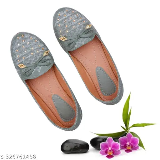 Green patent leather ballerinas with embellishments - Spoiltbrat Secrets casual office & party wear flip flops for women