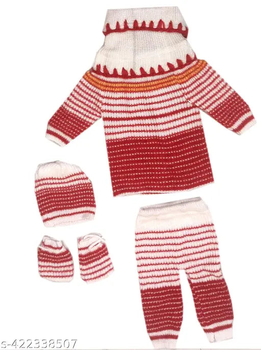 Woolen colorblocked sweater for cute boys, trendy winter wear for infants (0-3 months)