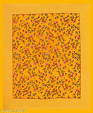Orange cotton Jaipuri bedsheet with floral design, 100% cotton, double bed size.