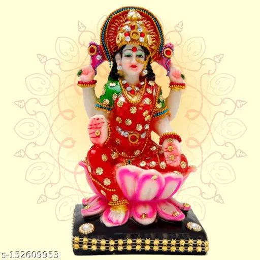 Laxmi poly resin statue, 6cm x 8cm x 16cm, Indian Goddess idol for home or pooja