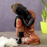 Resin medium Buddha statue with serene posture, 23cm x 10cm x 17cm, perfect for zen spaces or gift-giving