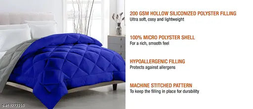 Extra soft, peached microfiber comforter (220 GSM), all-weather, single bed (60x90 inches)