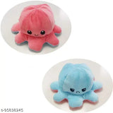 Reversible poly cotton octopus toy, colorful for babies and kids from India