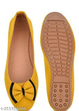 Yellow synthetic leather slip-on sandals, SUPER FANCY style for women on display stand (IND-3 to IND-9 sizes available)