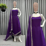 Georgette embroidery dupatta set with sleeveless kurti and palazzo, versatile elegance for every occasion