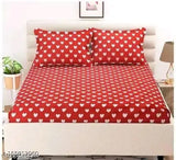 White cotton super fine double bedsheet, 90x90 with 2 romantic pillow covers - Ah Enterprises