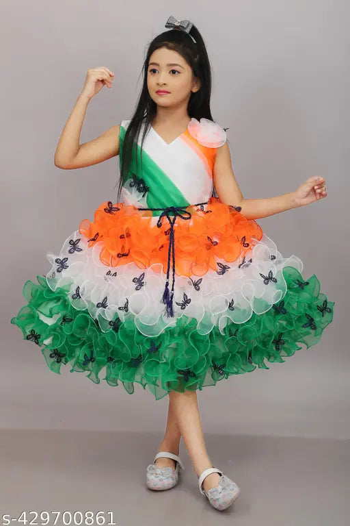 Colorful, Green, White, Blue frock
