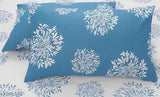 Microfiber, botanical-print, elastic-fitted cotton bedsheet for adult summer use. (Double/King size, 2 pillow covers)