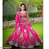 Brand new designer heavy satin lehenga choli with embroidered velvet, short-sleeved, 11-12 years size