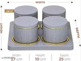 Dune container tray set, 4 bluish grey pieces
