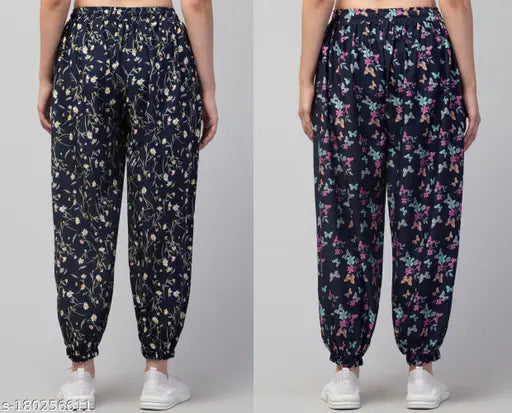 Printed net harem pants, free size (waist 30in, length 37in), India origin
