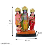 Marble Ram Darbar polyresin statue with Sita Laxman Hanuman, 6-inch multicolor home decor for puja room
