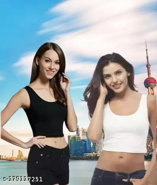 Premium cotton crop top combo in vibrant prints, pack of 2 for women, made in India