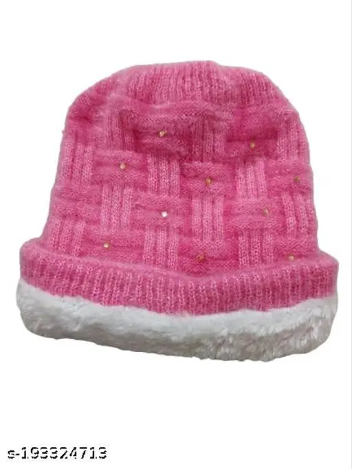 Women's winter cap beanie, long cap, skull cap, woolen cap pack of 1