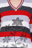 Striped woolen winter kurta, regular sleeves